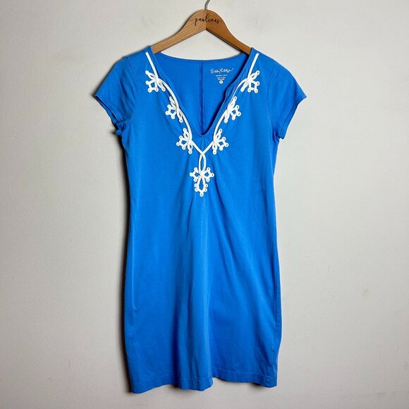 Lilly Pulitzer Dresses & Skirts - Lilly Pulitzer Dress Womens S Brewster Bay Blue Pima Cotton Jersey Preppy Small